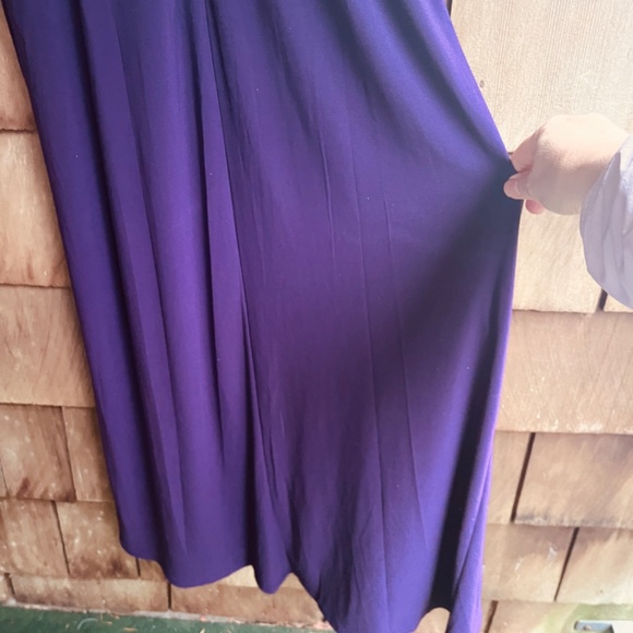 Ignite Evenings Surplice Neck High-Low Gown Purple Fluttery Sleeves Jersey 10 - Picture 13 of 13